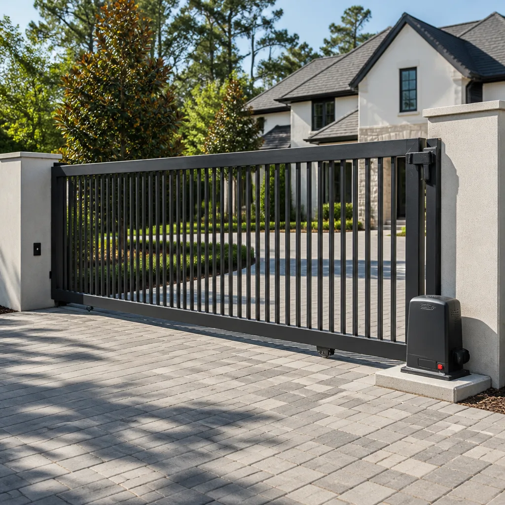 Sliding driveway gates